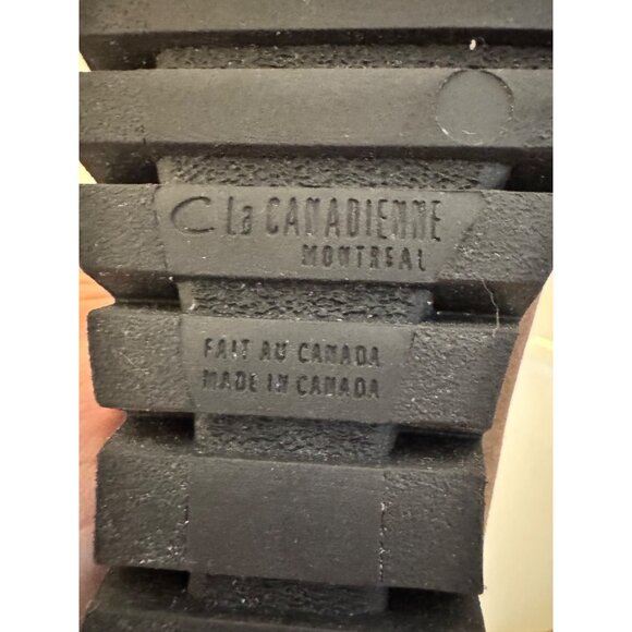 La Canadienne Toujours Stone Oiled Suede Size 7 -7.5 Mule Clog Shearling NWOB $3 - Picture 3 of 10